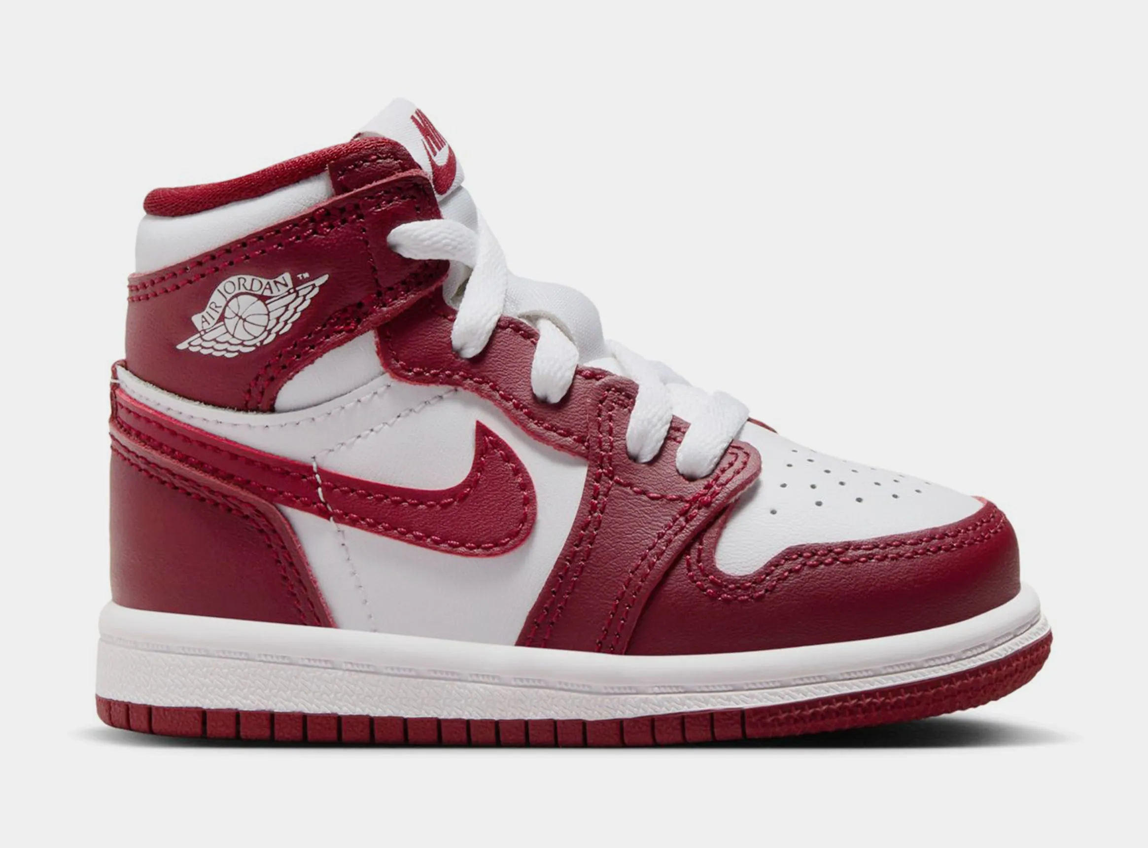 Air Jordan 1 Retro High OG Artisanal Red Infant Toddler Lifestyle Shoes (White/Team Red)