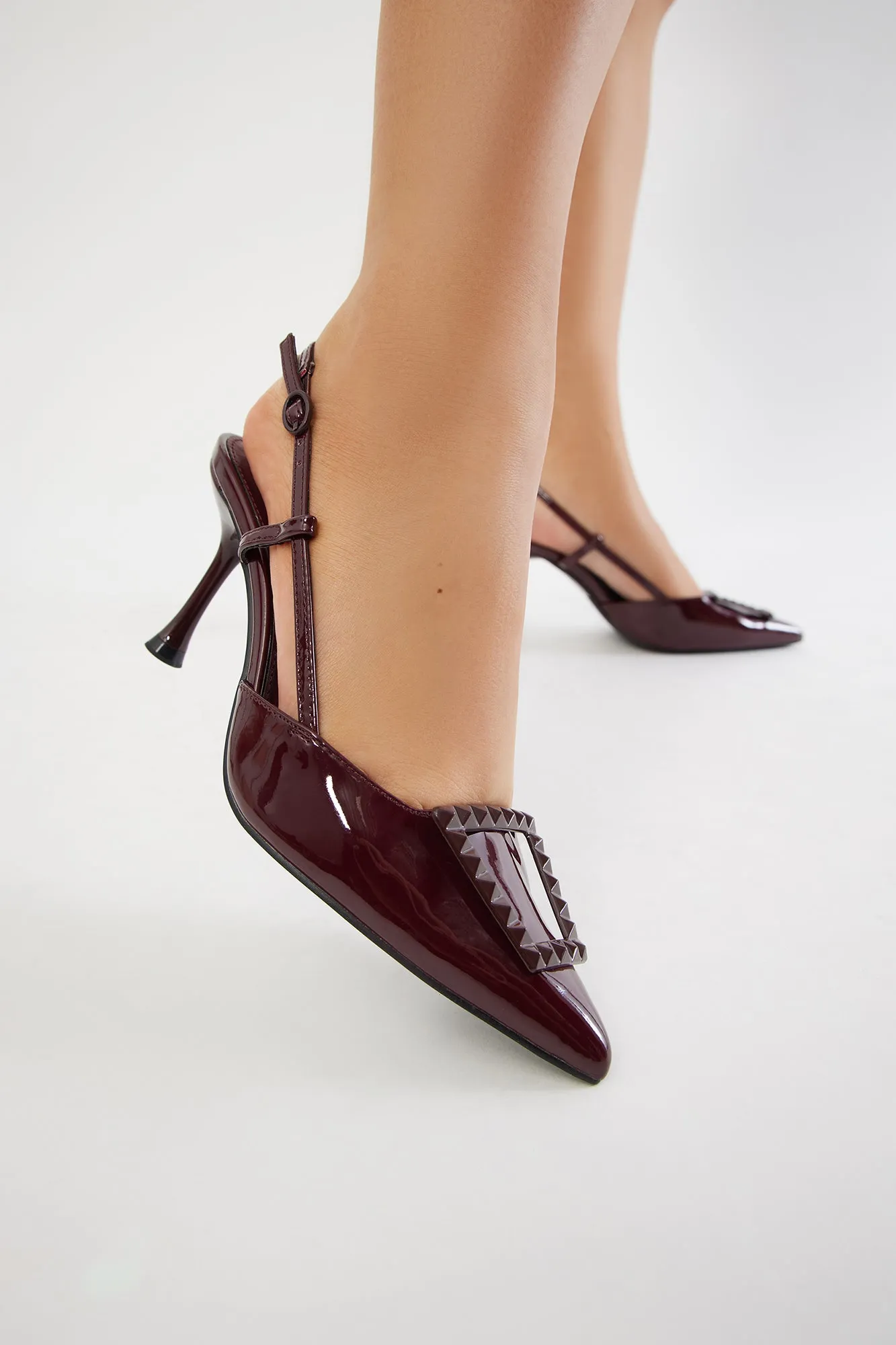 Beck Slingback Pumps - Burgundy