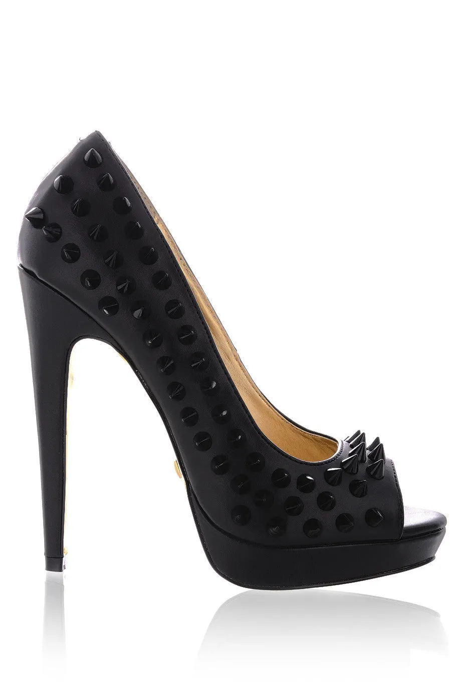 BLINK FREYA Black Studded Peep Toes