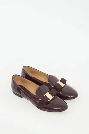 Burgundy Patent Leather Scotty Bow Loafer