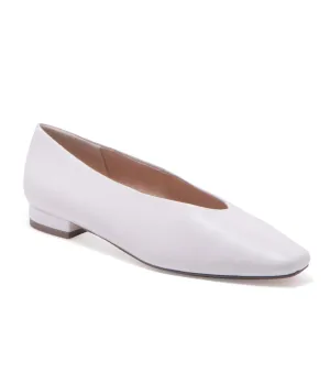 Chelsea Crew White Leather Slick Flats