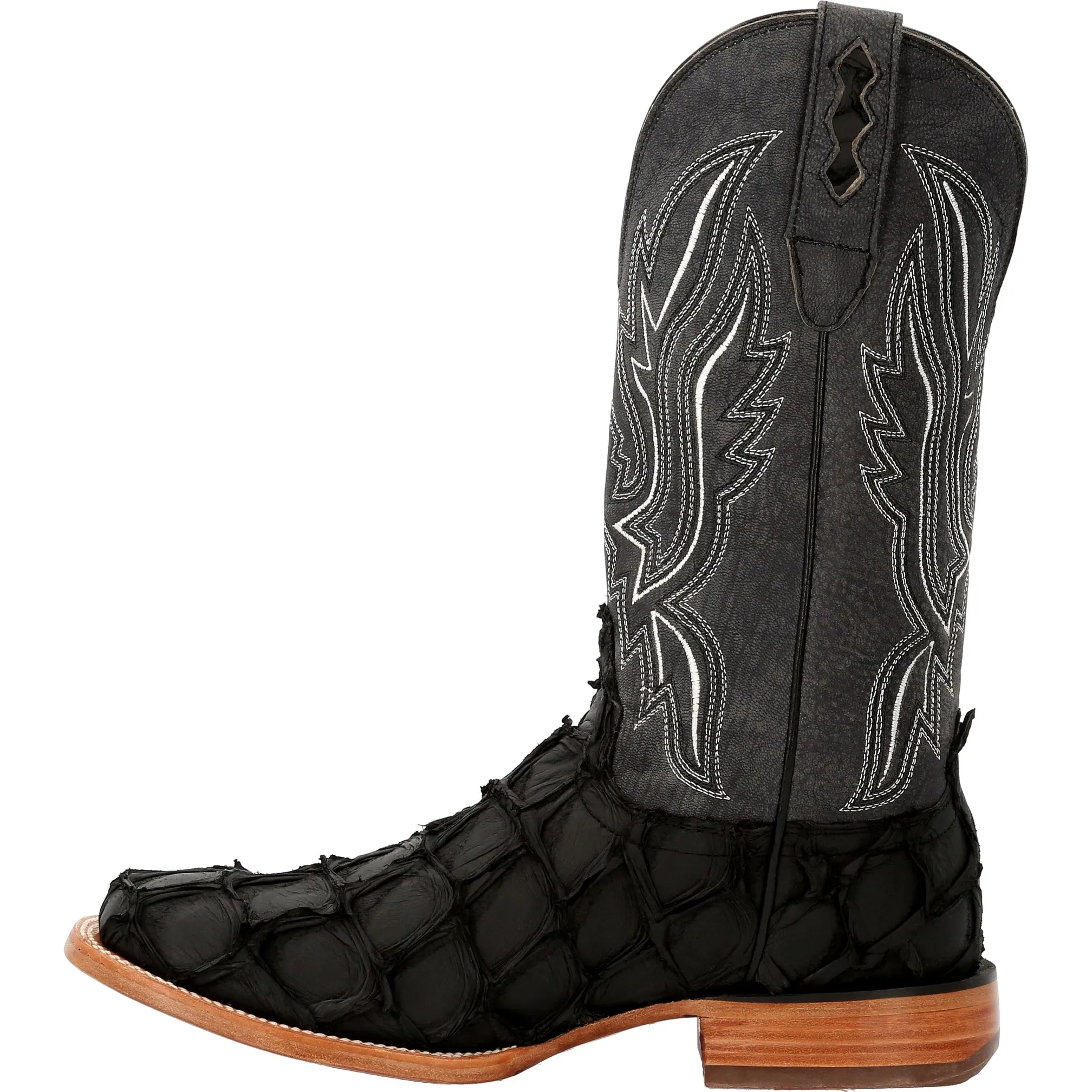 Durango Men's Exotics Matte Black Pirarucu Square Toe Boot DDB0381