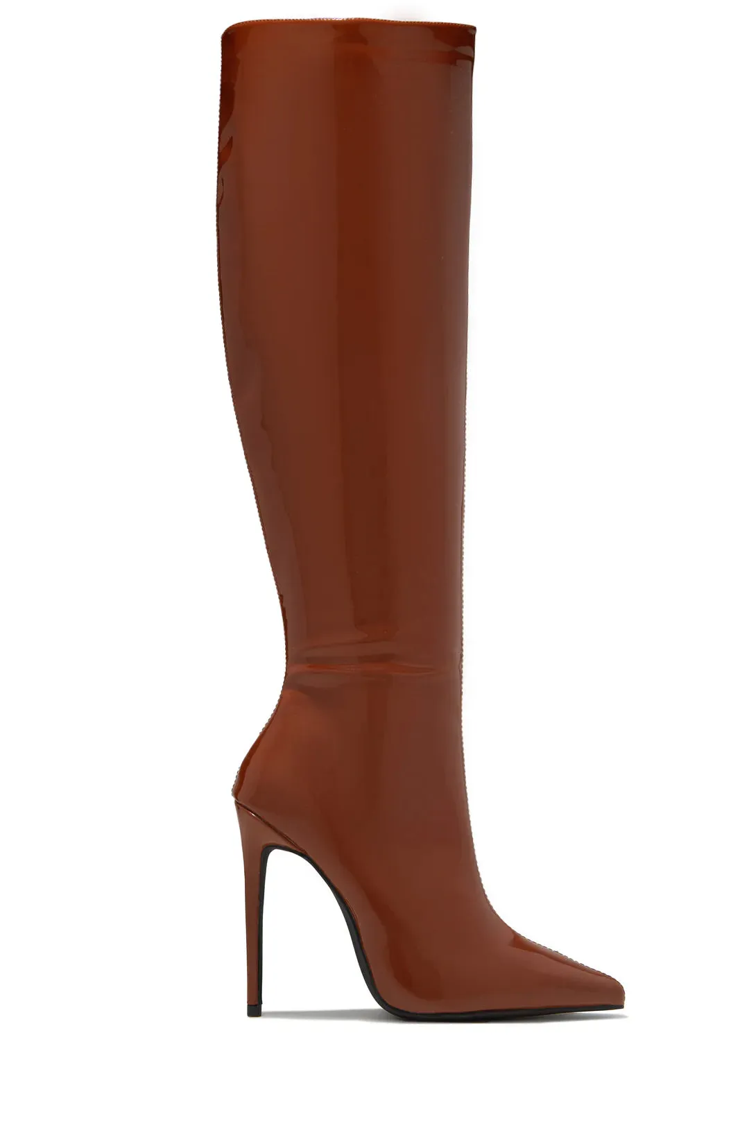 Genesis Knee High Heel Boots - Tan