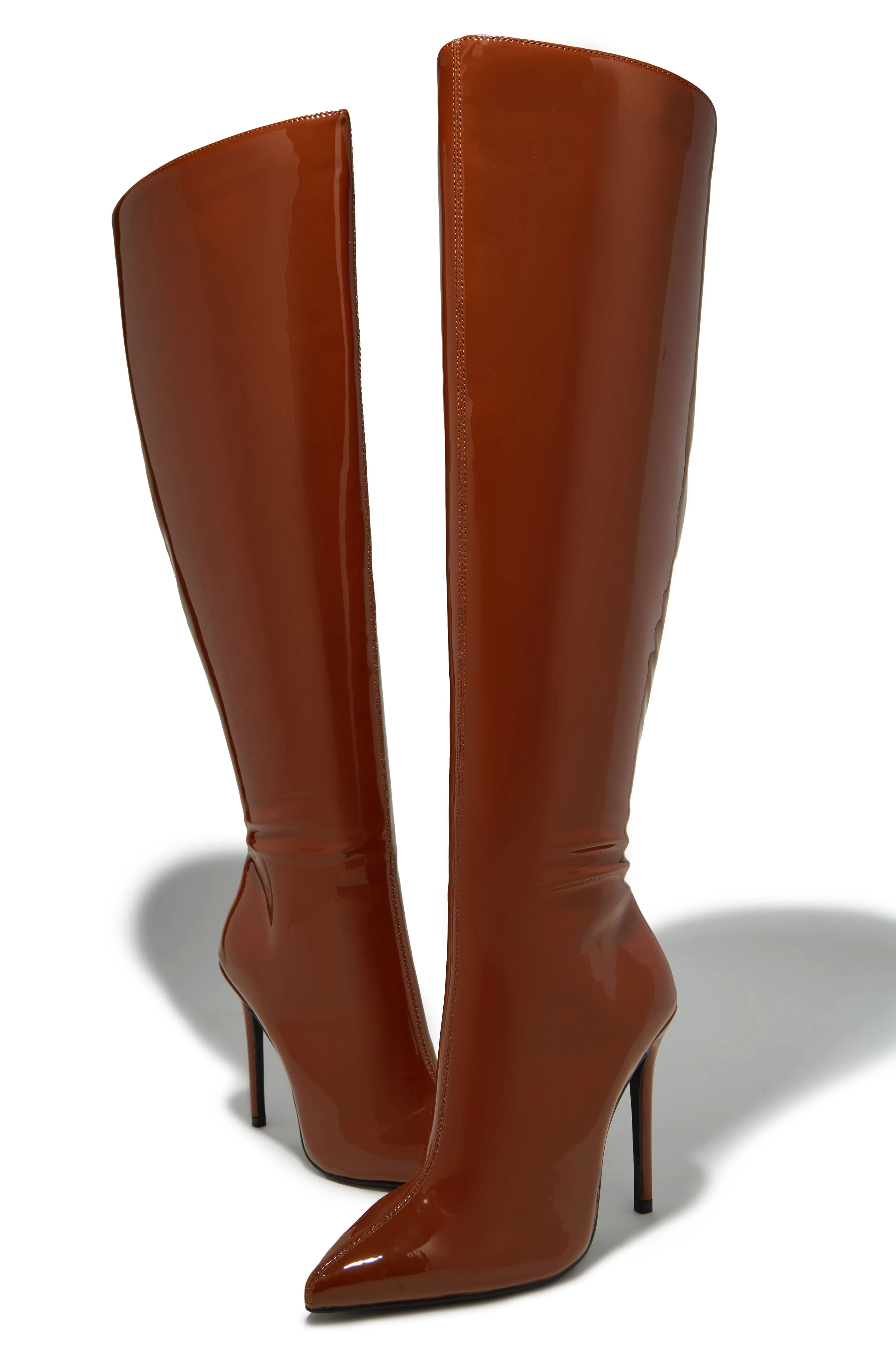 Genesis Knee High Heel Boots - Tan