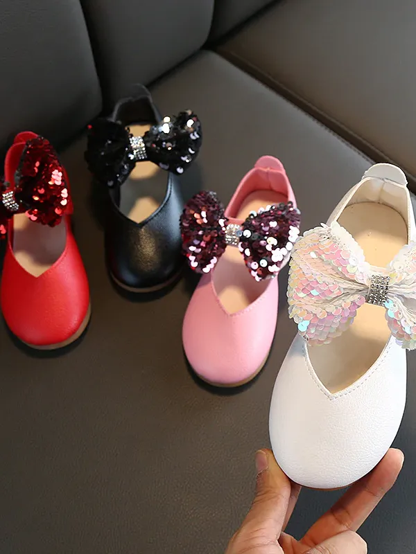 Girls Glitter Bow Princess Slip-On Flats Shoes By Liv and Mia