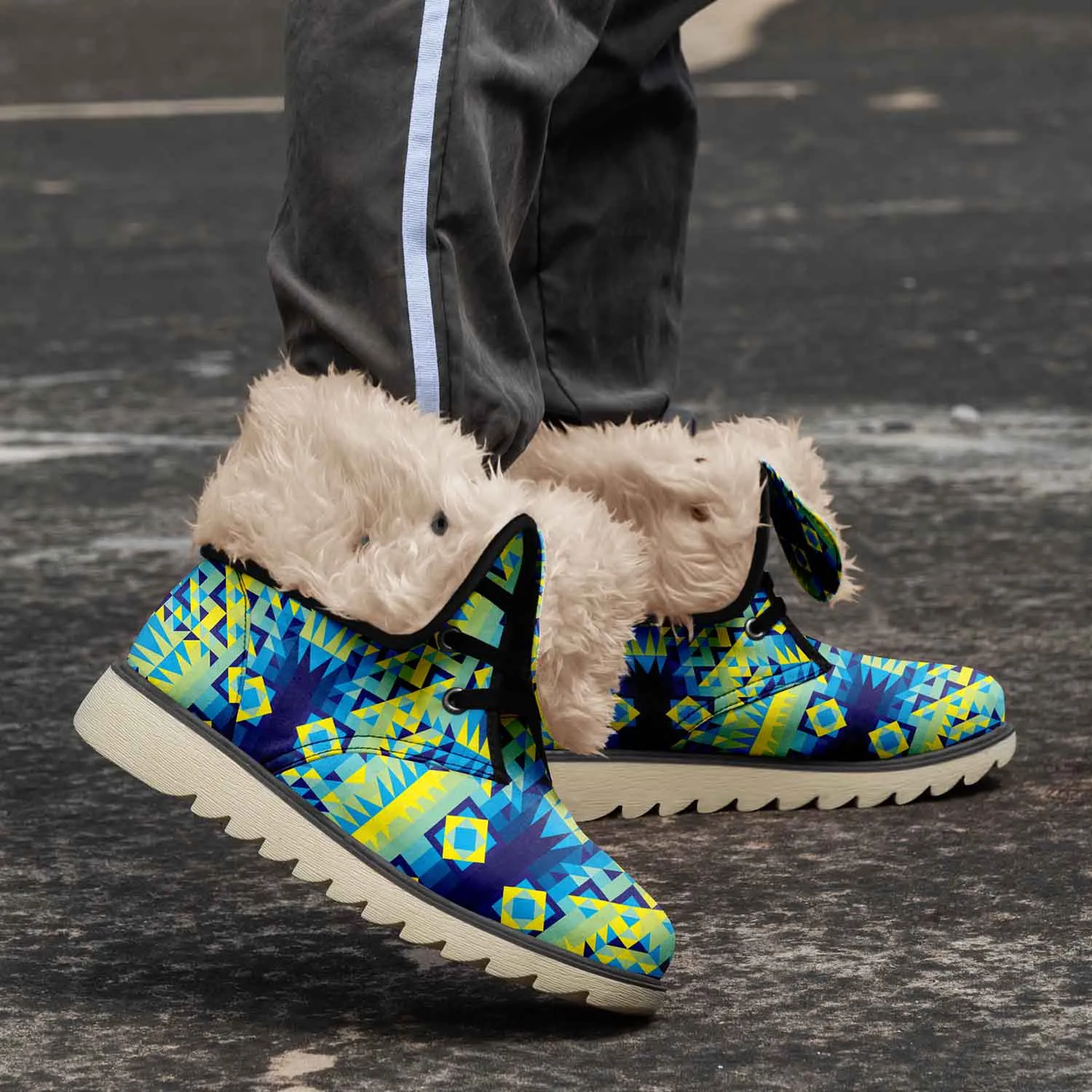 Kaleidoscope Jaune Bleu Polar Winter Boots