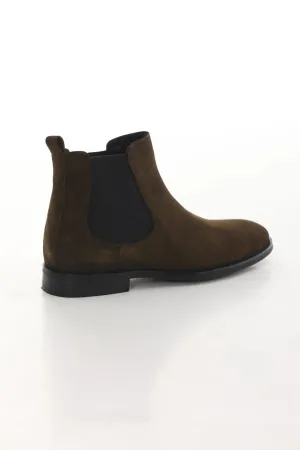 Khaki Suede Leather Chelsea Boot