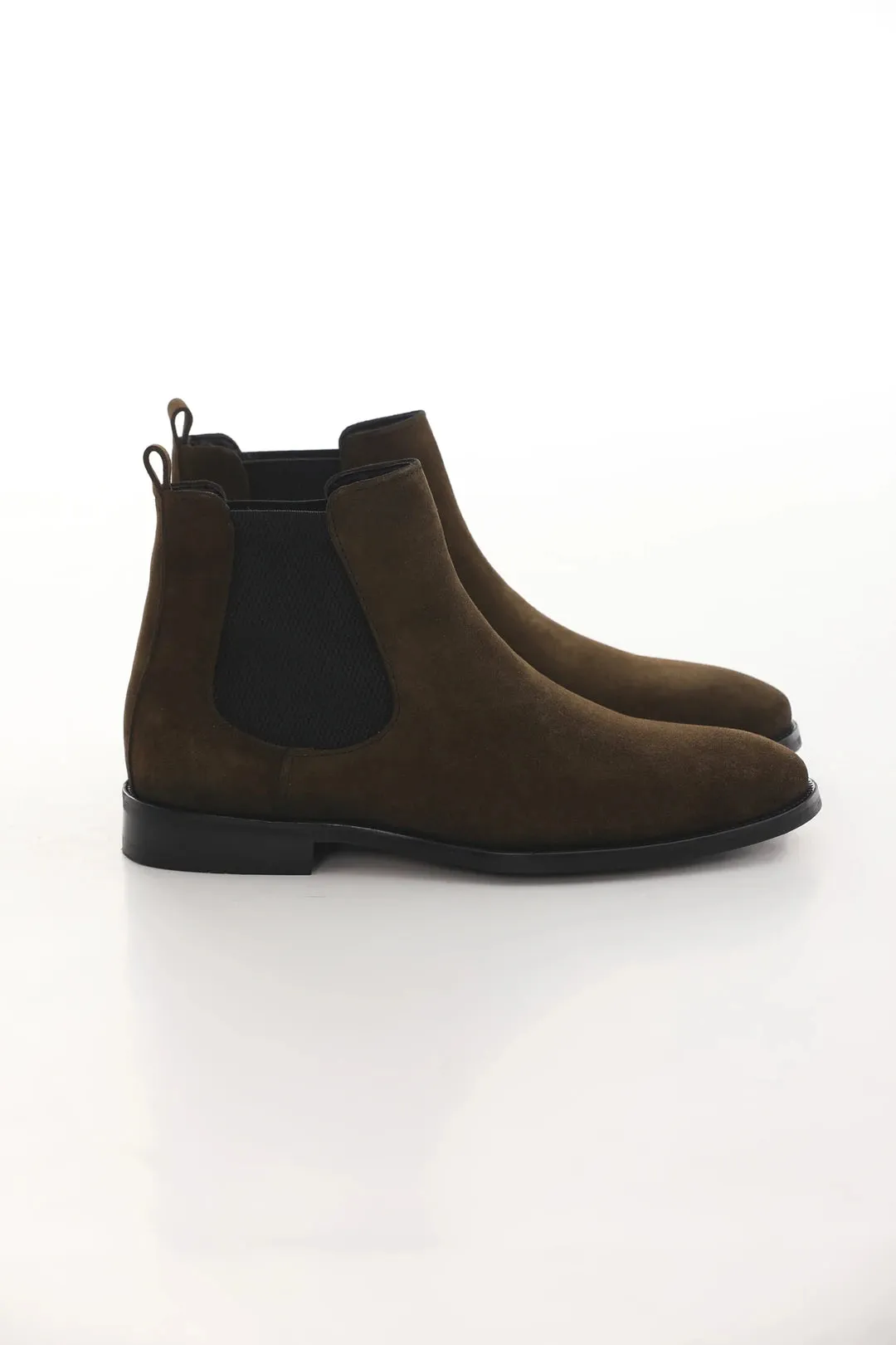 Khaki Suede Leather Chelsea Boot