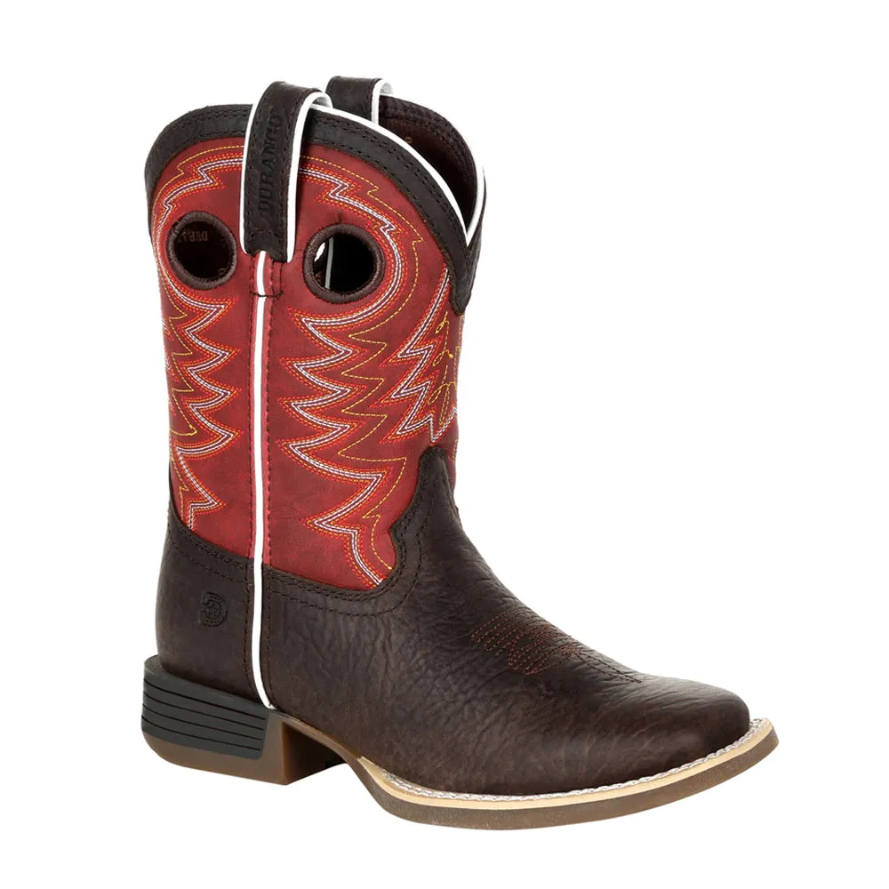 Lil' Rebel Pro Red Square Toe Cowboy Boots (Big Kid)