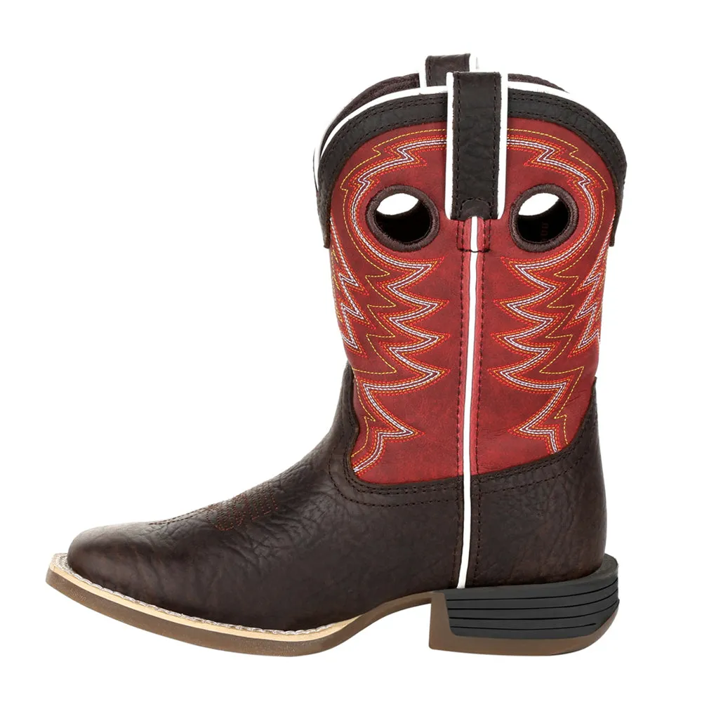 Lil' Rebel Pro Red Square Toe Cowboy Boots (Big Kid)