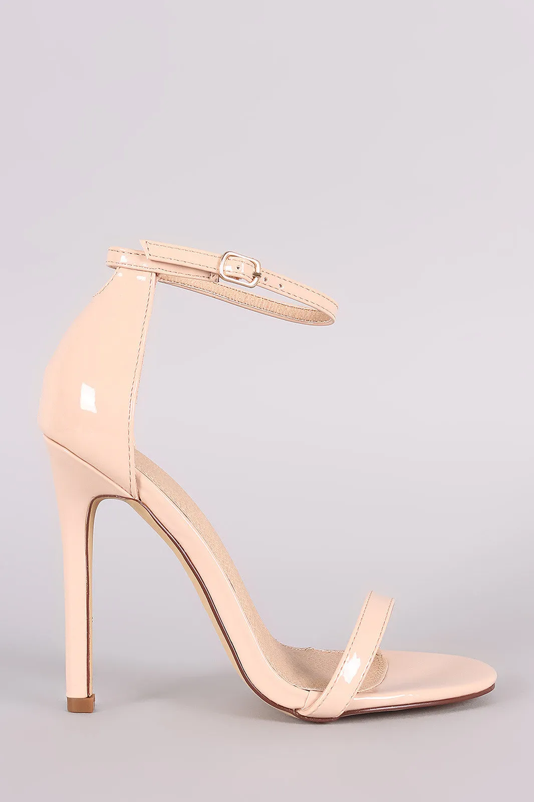 Liliana Glossy Double Strap Open Toe Stiletto Heel