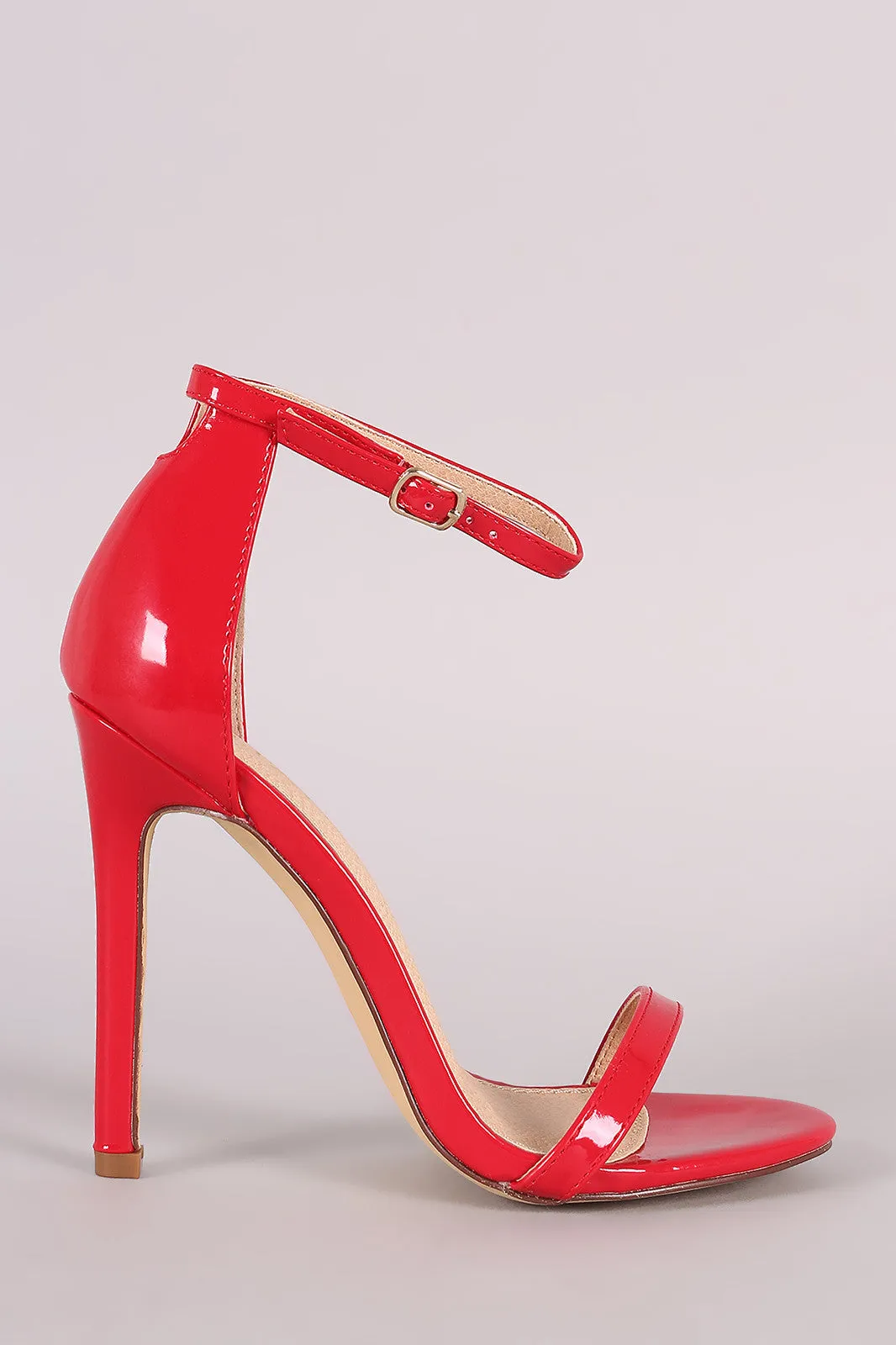 Liliana Glossy Double Strap Open Toe Stiletto Heel