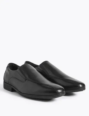 M&S Black Leather Slip-on Older Boys School Shoes