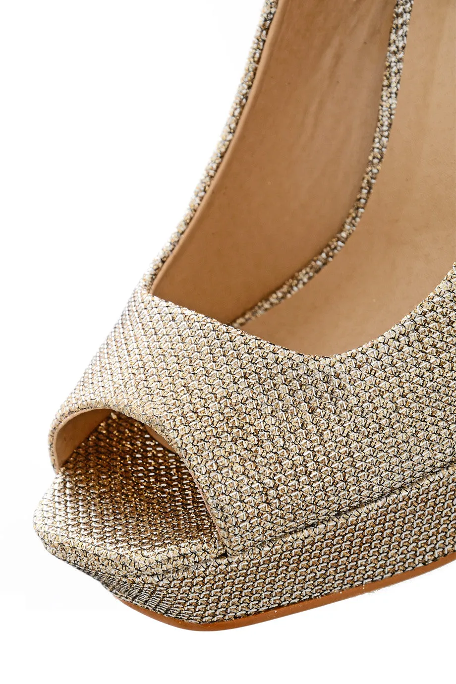 MEGAN Gold Glitter Platforms