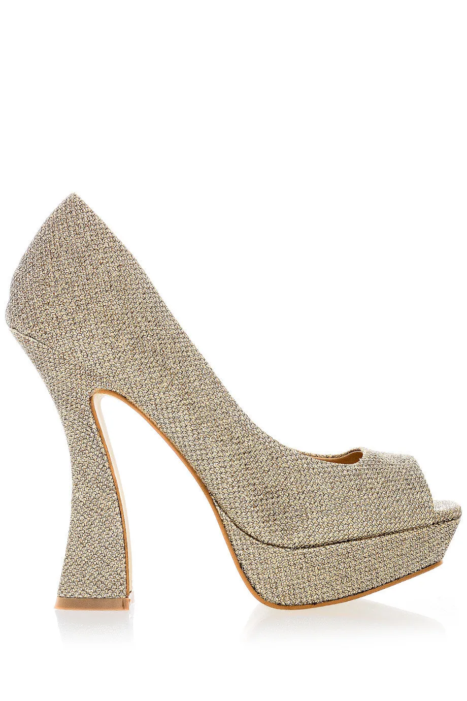 MEGAN Gold Glitter Platforms