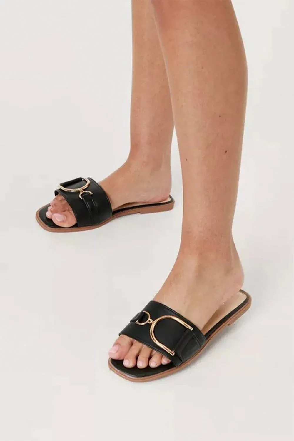 Milly Buckle Slip-On Sandals