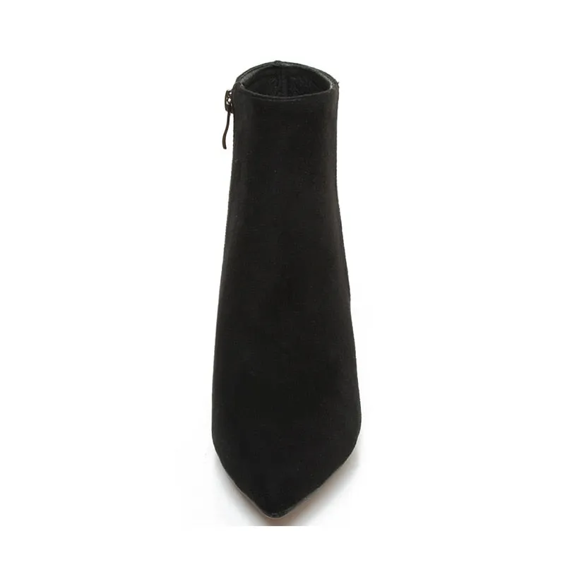 Pointed Toe Add Plush Ankle Boots