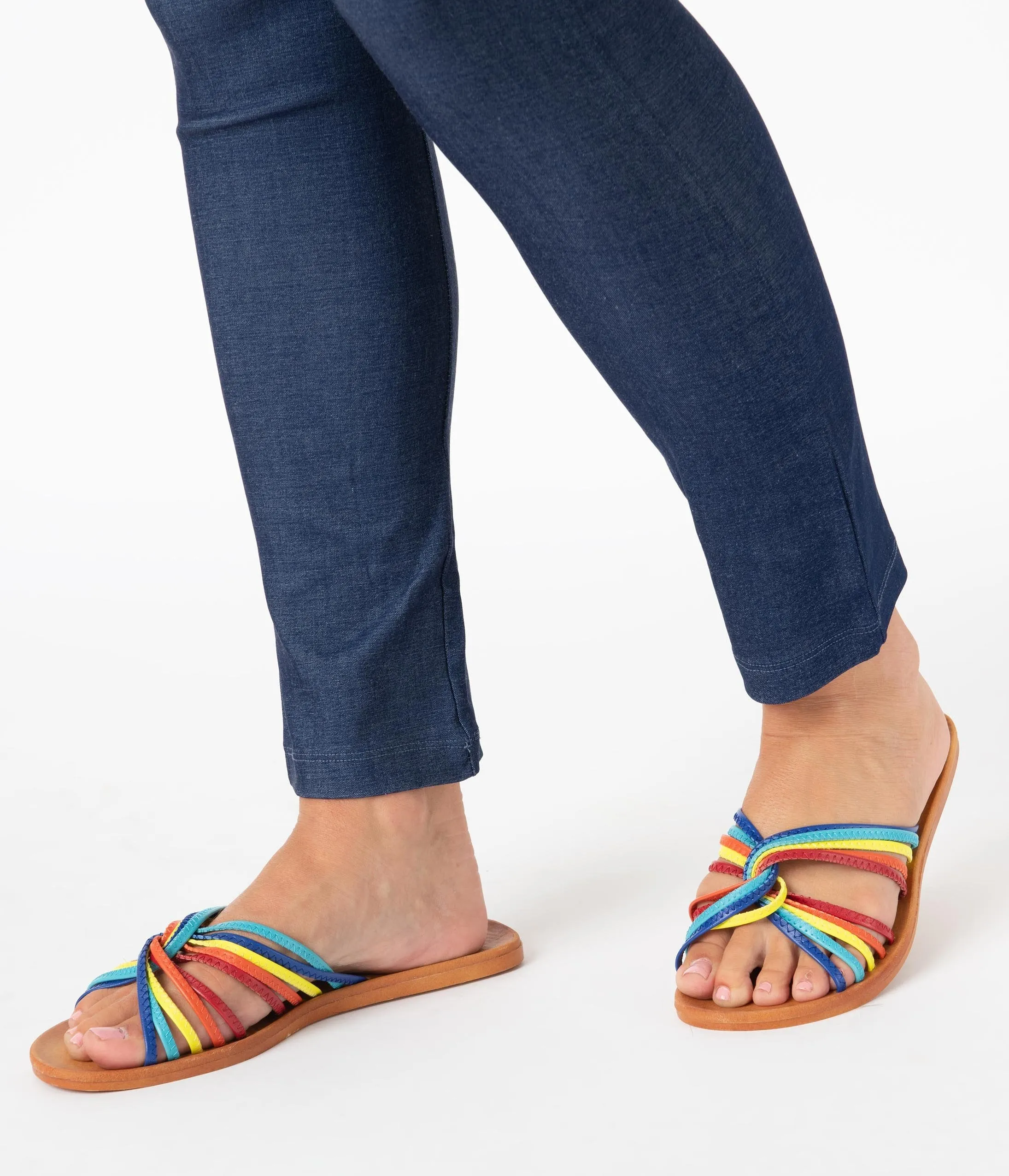 Retro Style Rainbow Strappy Sandals