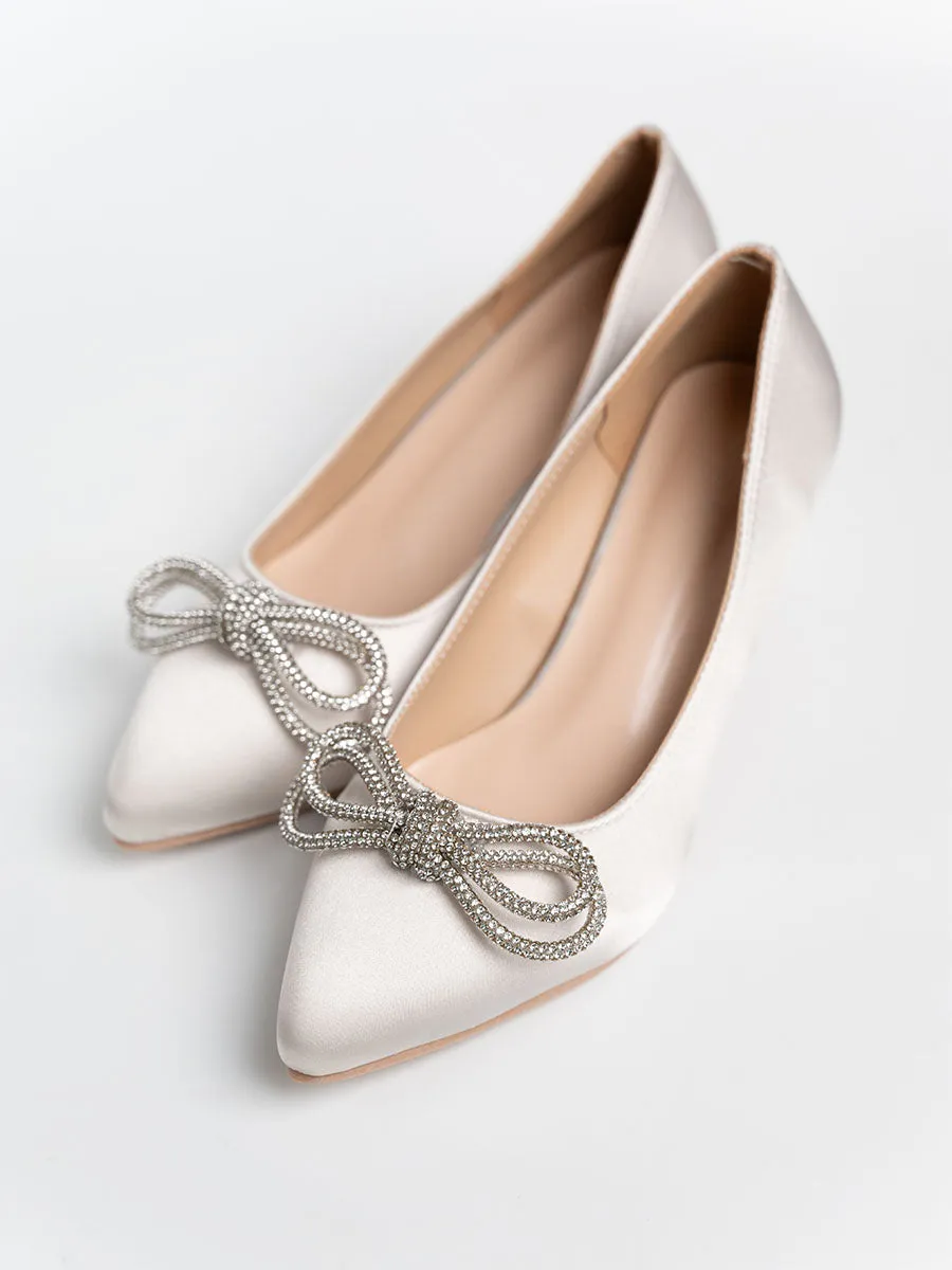 Ribbon Rhinestone Pumps