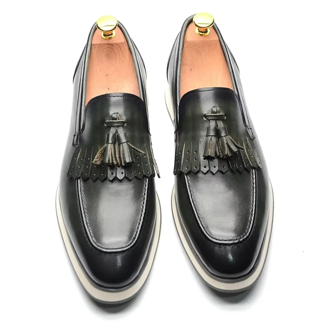 Sleek Slip-On Cow Leather Dress Shoes