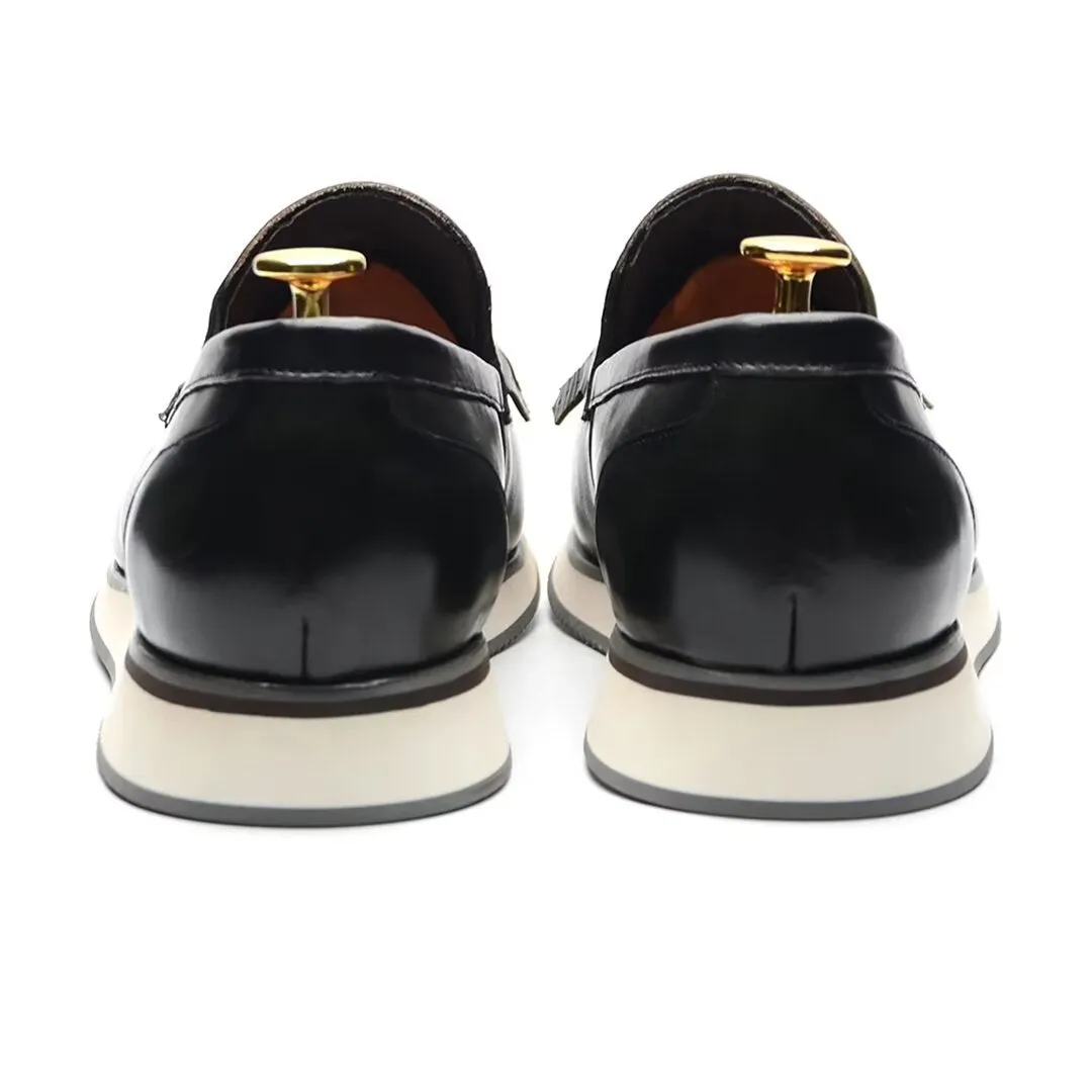 Sleek Slip-On Cow Leather Dress Shoes