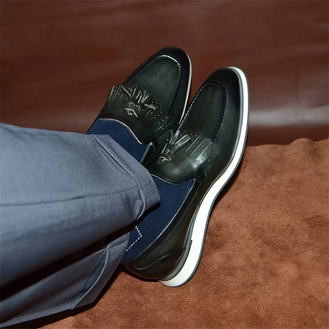 Sleek Slip-On Cow Leather Dress Shoes