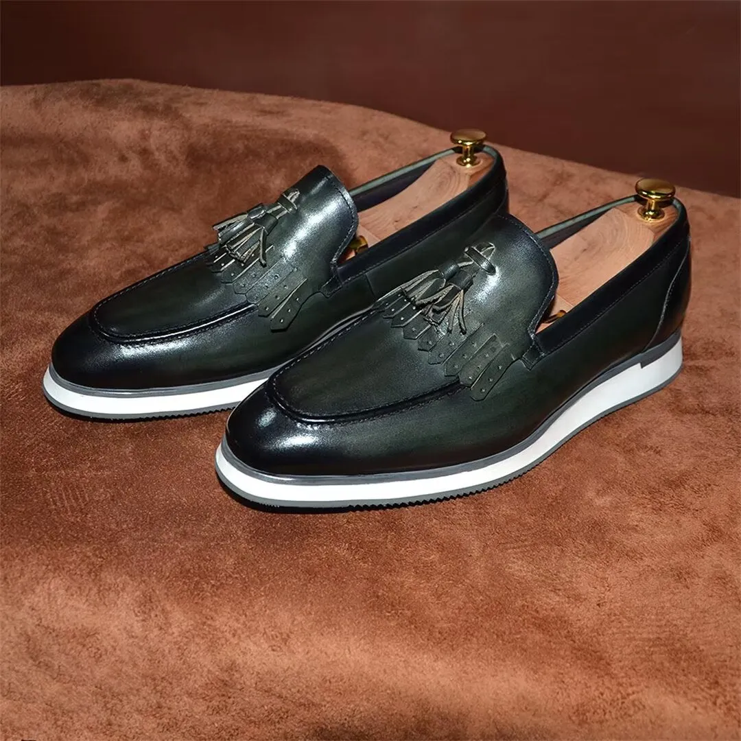 Sleek Slip-On Cow Leather Dress Shoes