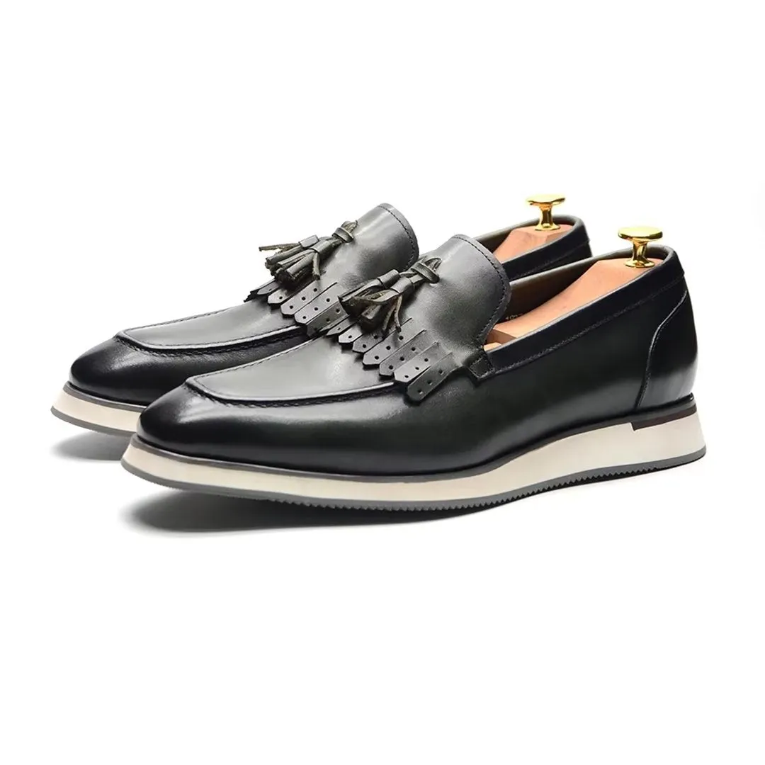 Sleek Slip-On Cow Leather Dress Shoes