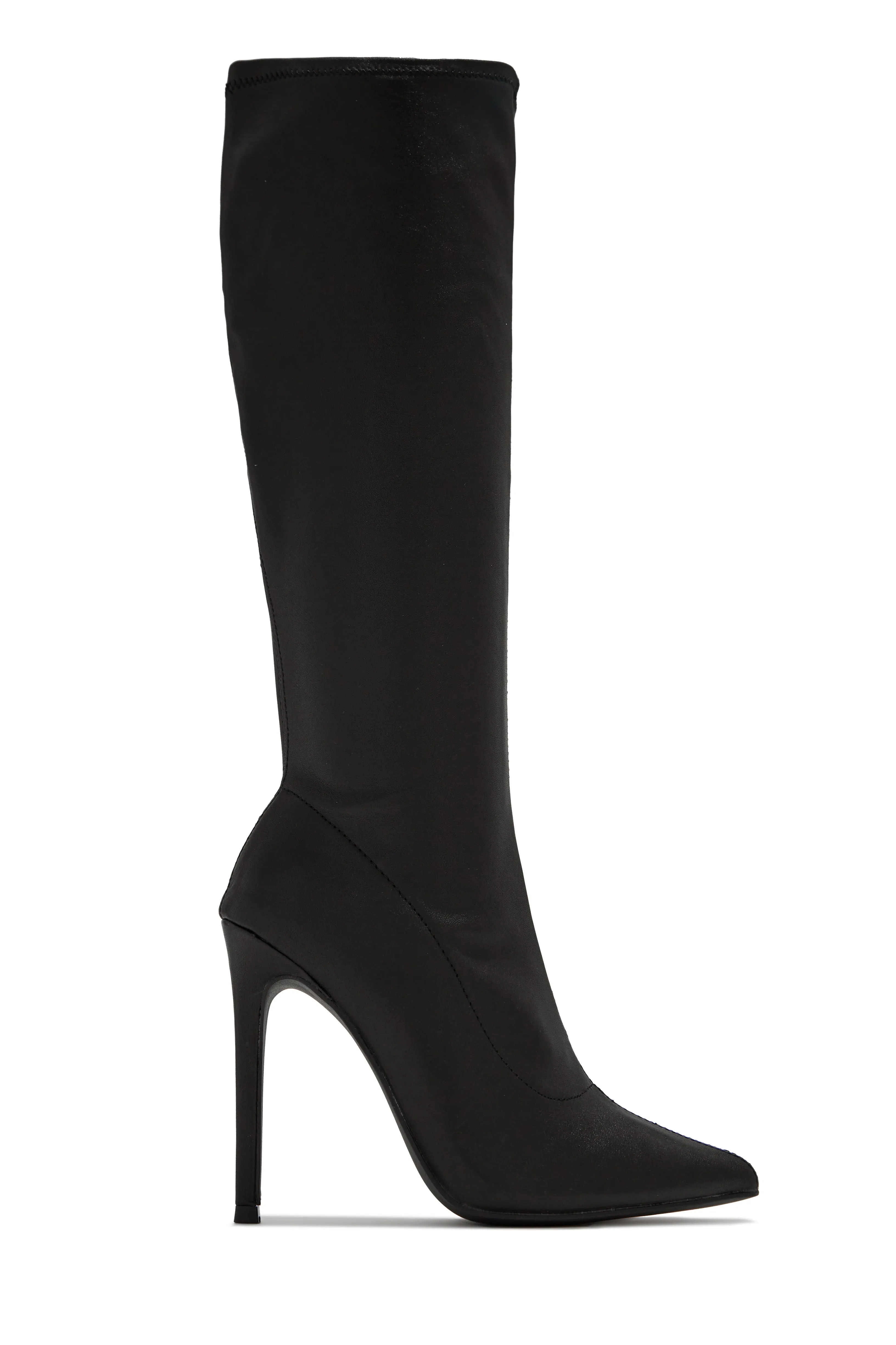 So Dramatic Knee High Heel Boots - Gold