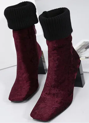 Stunning Velvet Heel Hight Women's Winter Boots