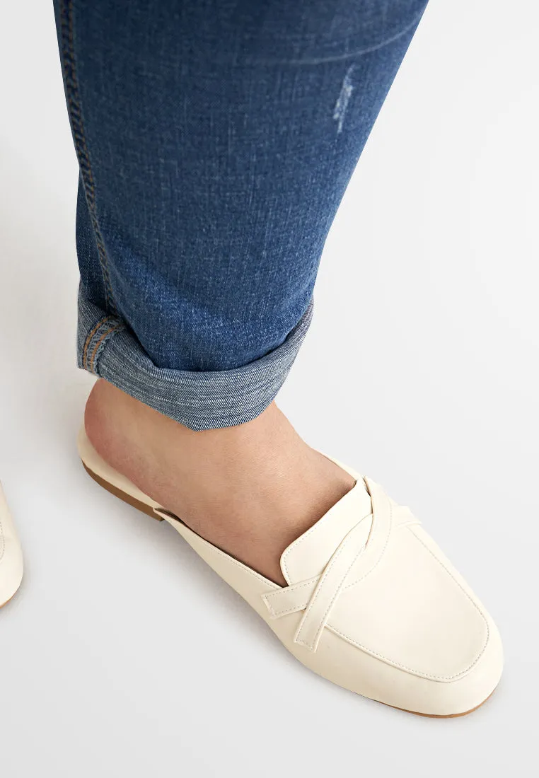 Sylvia Cute Slip On Loafers - Off White