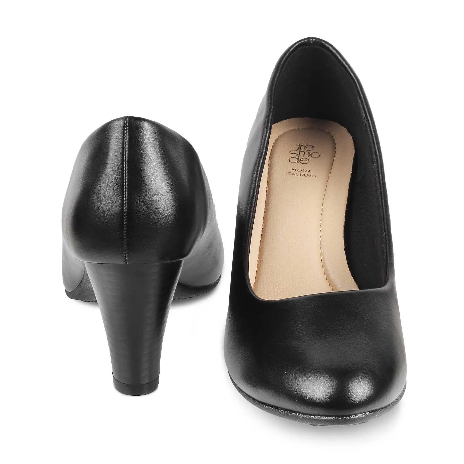 The Bignani-2 Black Women's Dress Heel Pumps Tresmode