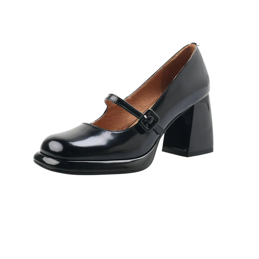 USS Shoes Lina Women's Thick High Heel Court Pumps