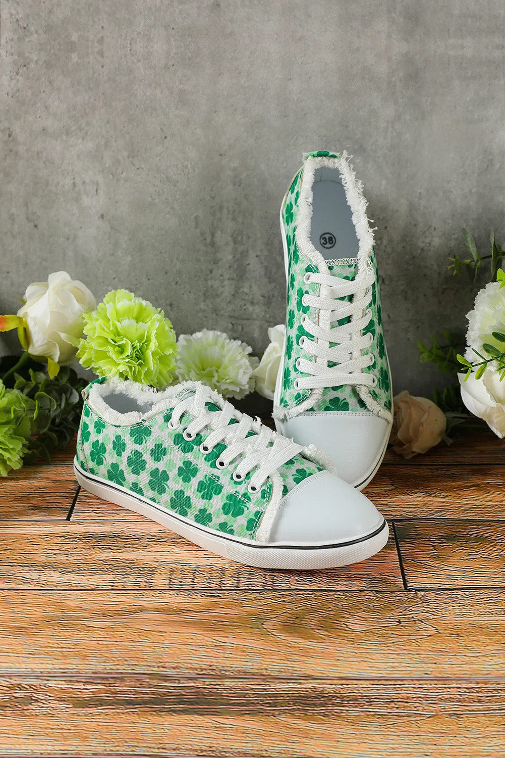 Women’s Canvas Shoes Shamrock Clover Casual Shoes